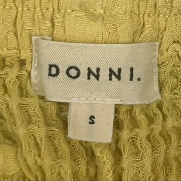 DONNI. Mustard Waffle Knit Shorts Women Size Small 100% Cotton - Picture 2 of 8